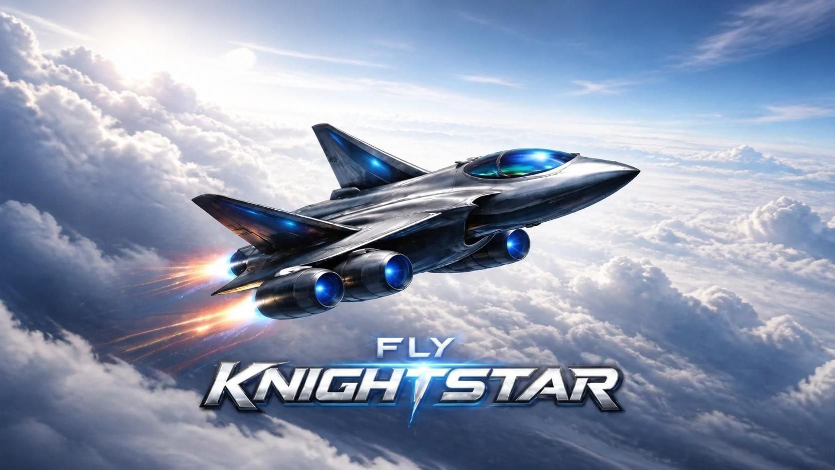 KNIGHTSTAR AIR private jet charter aircraft flying above the clouds